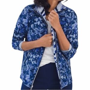 Chicos Zenergy Lightweight Reversible Floral Jacket NWOT SZ 3 16/18